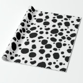 Fun Cow Print Western Spots Muster Schwarz-weiß Geschenkpapier (Ungerollt)