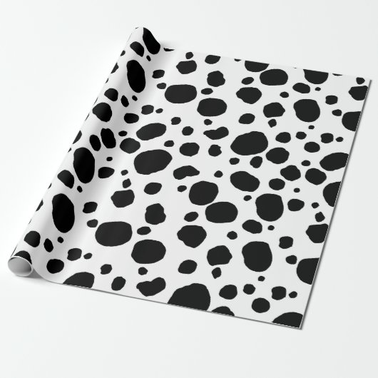 Fun Cow Print Western Spots Muster Schwarz-weiß Geschenkpapier (Ungerollt)