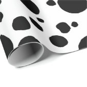 Fun Cow Print Western Spots Muster Schwarz-weiß Geschenkpapier (Rolleneckpunkt)