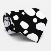 Fun Cow Print Western Spots Muster Schwarz-weiß Krawatte (Gerollt)