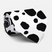 Fun Cow Print Western Spots Muster Schwarz-weiß Krawatte (Gerollt)