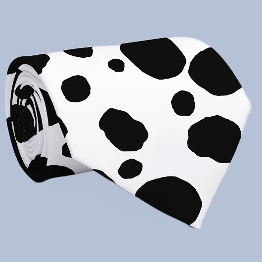 Fun Cow Print Western Spots Muster Schwarz-weiß Krawatte