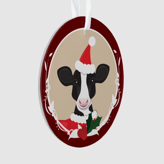 Fun Cow Weihnachten Ornament (Vorderseite)