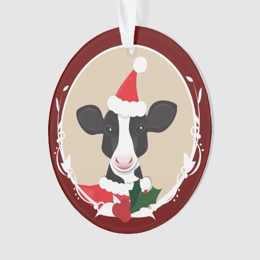 Fun Cow Weihnachten Ornament (Vorderseite)