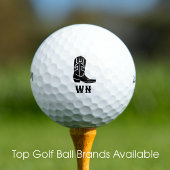 Fun Cowboy Boot Custom Mit Monogramm Black Golfball