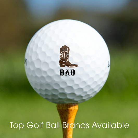 Fun Cowboy Boot Custom Mit Monogramm Brown Golfball