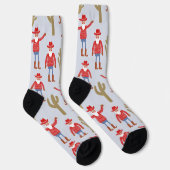 Fun Cowboy Santa Claus Western Christmas Blue Socken (Rechts)