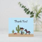 Fun Cowboy Western Dankeschön Postkarte (Stehend Vorderseite)