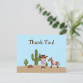 Fun Cowgirl Western danke Postkarte (Stehend Vorderseite)