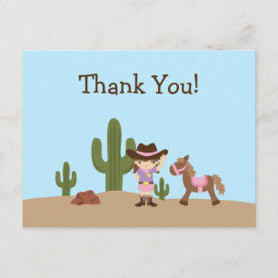 Fun Cowgirl Western danke Postkarte