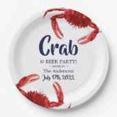 Fun Crab Boil White Summer Party Custom Pappteller (Vorderseite)