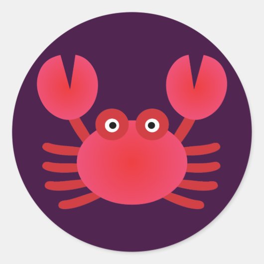 Fun Crab Runder Aufkleber (Vorderseite)