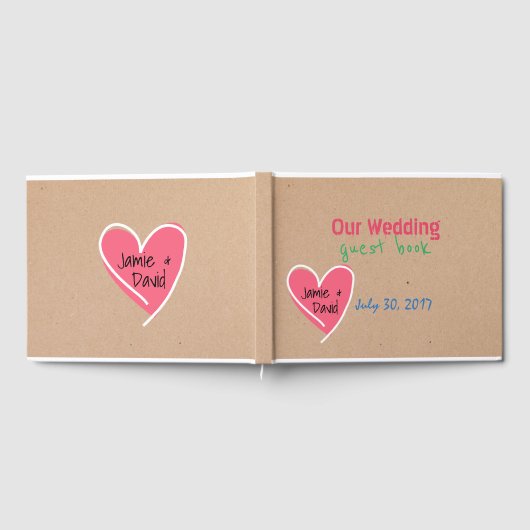 Fun Craft Paper Look Wedding Gästebuch (Voll)