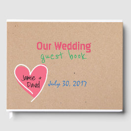 Fun Craft Paper Look Wedding Gästebuch
