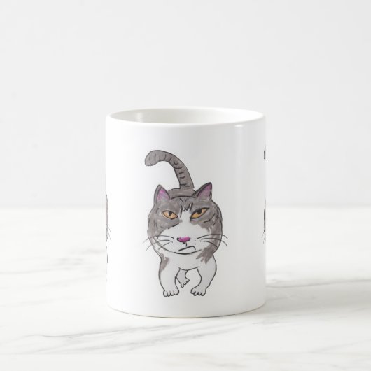 Fun Crank Kitty Pet Doodle Art Design Kaffeetasse (Mittel)
