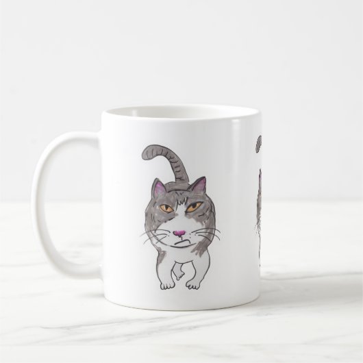 Fun Crank Kitty Pet Doodle Art Design Kaffeetasse (Links)