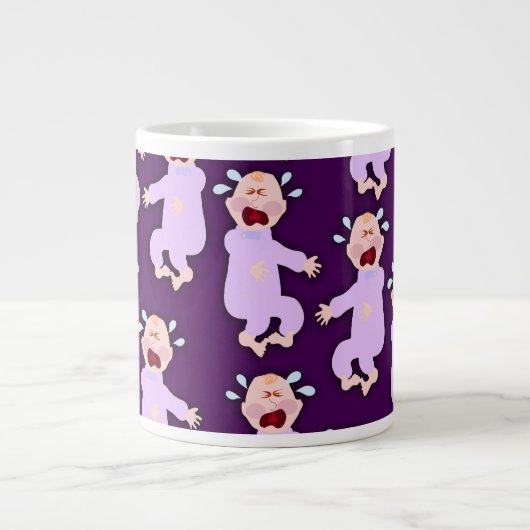 Fun Cranky Crybaby Characters Cartoon Art Jumbo-Tasse (Vorderseite)