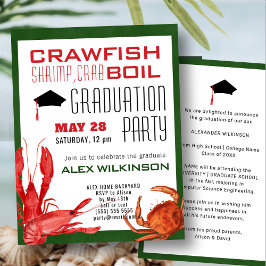 Fun Crawfish Seafood Boil GRILLEN Graduation Party Einladung