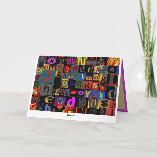 Fun & Crazy Abstrakt Alphabet Karte (Rückseite)