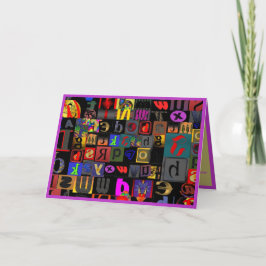 Fun & Crazy Abstrakt Alphabet Karte