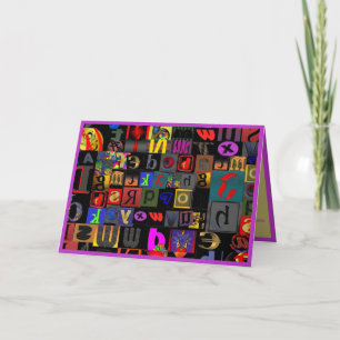 Fun & Crazy Abstrakt Alphabet Karte