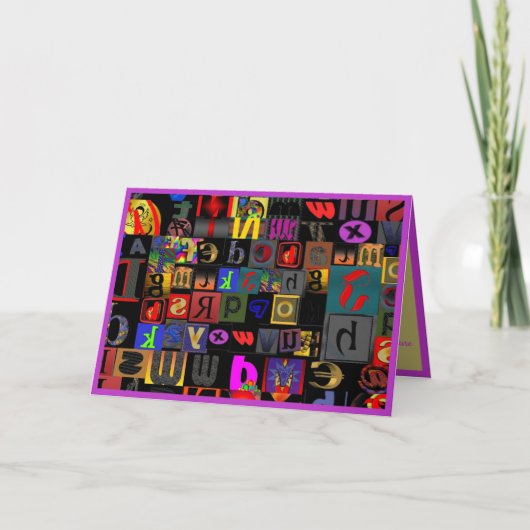 Fun & Crazy Abstrakt Alphabet Karte (Vorderseite)