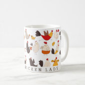Fun Crazy Chicken Lady Kaffeetasse (VorderseiteRechts)