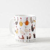 Fun Crazy Chicken Lady Kaffeetasse (Vorderseite Links)