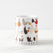 Fun Crazy Chicken Lady Kaffeetasse (Mittel)