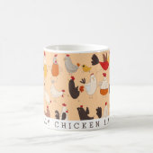 Fun Crazy Chicken Lady Kaffeetasse (Mittel)