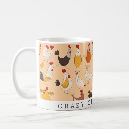 Fun Crazy Chicken Lady Kaffeetasse (Links)