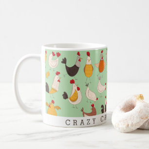 Fun Crazy Chicken Lady Kaffeetasse