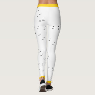 Fun Crazy Chicken Run!   Gelber Pop Kick Print Leggings