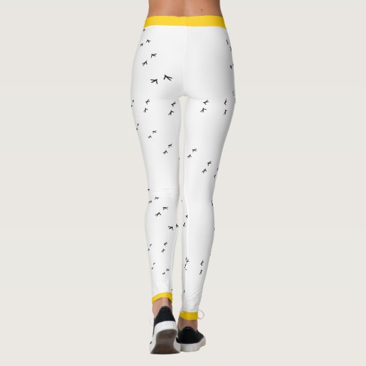 Fun Crazy Chicken Run! | Gelber Pop Kick Print Leggings (Rückseite)