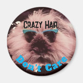 Fun Crazy Hair Round Magnet (Vorne)