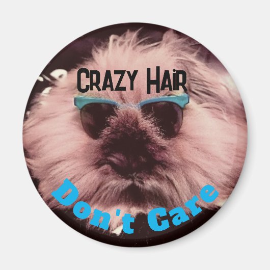 Fun Crazy Hair Round Magnet (Vorne)