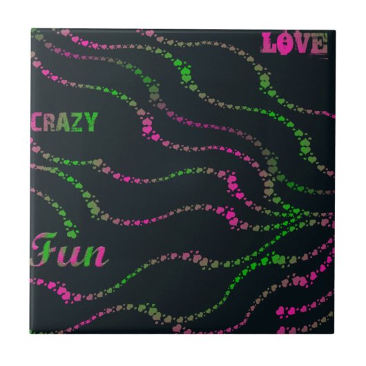 Fun Crazy Liebe Fliese (Vorderseite)