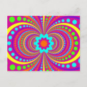 Fun Crazy Muster Hot Pink Orange Aquamarin Postkarte (Vorderseite)