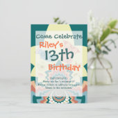 Fun Crazy Owl Birds Zickzack Muster Einladung (Stehend Vorderseite)