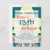 Fun Crazy Owl Birds Zickzack Muster Einladung (Vorderseite)