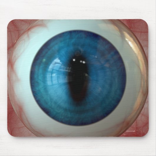 Fun Creepy Blue Eye Ball - komisches, geschmacklos Mousepad (Vorne)