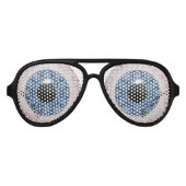 Fun Creepy Blue Eyeball Design Partybrille (Vorderseite)