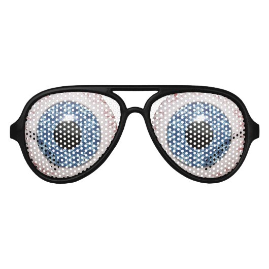 Fun Creepy Blue Eyeball Design Partybrille (Vorderseite)
