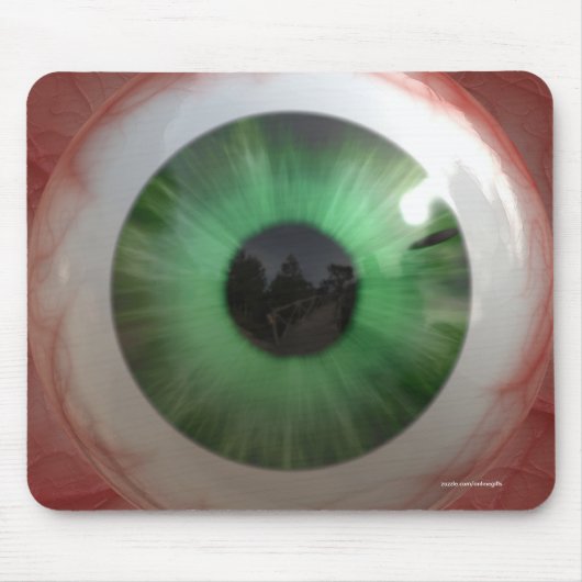 Fun Creepy Green Eye Ball - komisches, geschmacklo Mousepad (Vorne)