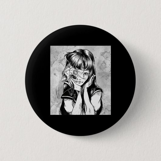 Fun Creepy Horror Manga Anime Eyes Halloween Button (Vorderseite)