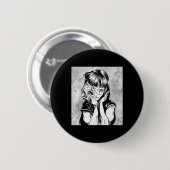 Fun Creepy Horror Manga Anime Eyes Halloween Button (Vorne & Hinten)