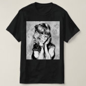 Fun Creepy Horror Manga Anime Eyes Halloween T-Shirt (Design vorne)