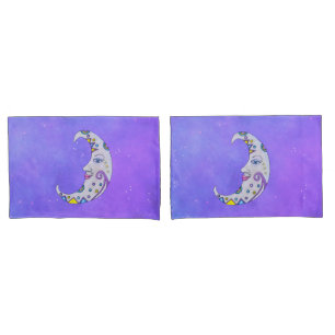 Fun Crescent Moon mit Face Festive Markings Sky Kissenbezug