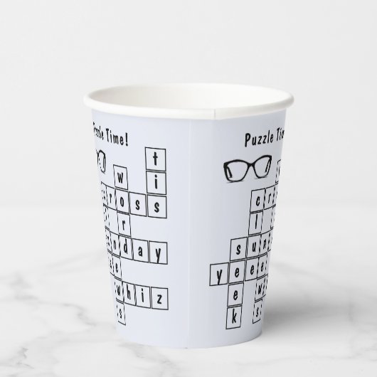 Fun Crossword Puzzle, Black Eyeglass Frames Pappbecher (Rechts)