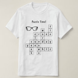 Fun Crossword Puzzle Schwarz und Weiß T-Shirt